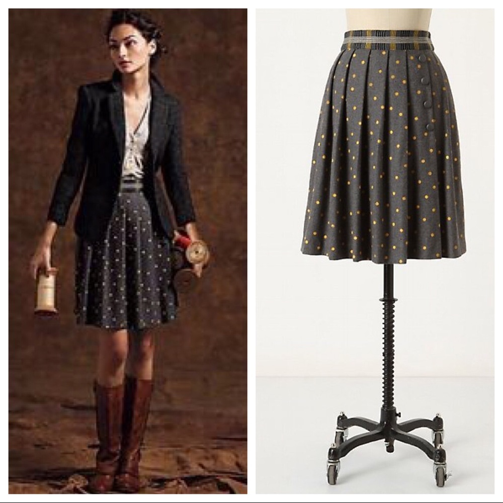 Anthropologie Peppered and Striped Skirt